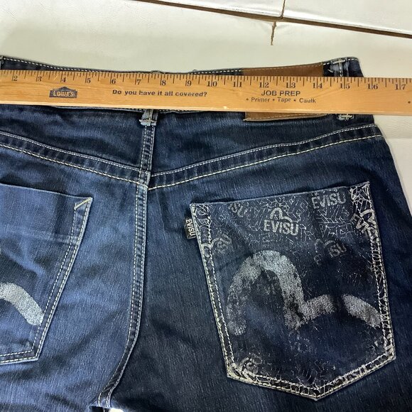Selvedge Evisu Genes Jeans Denim Sparkly Back Pocket Size 32 - Picture 8 of 9